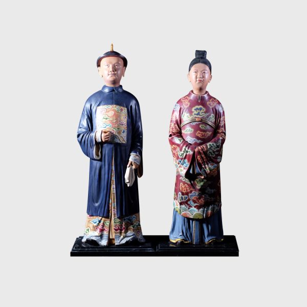 Pair of chinese nodding head figures