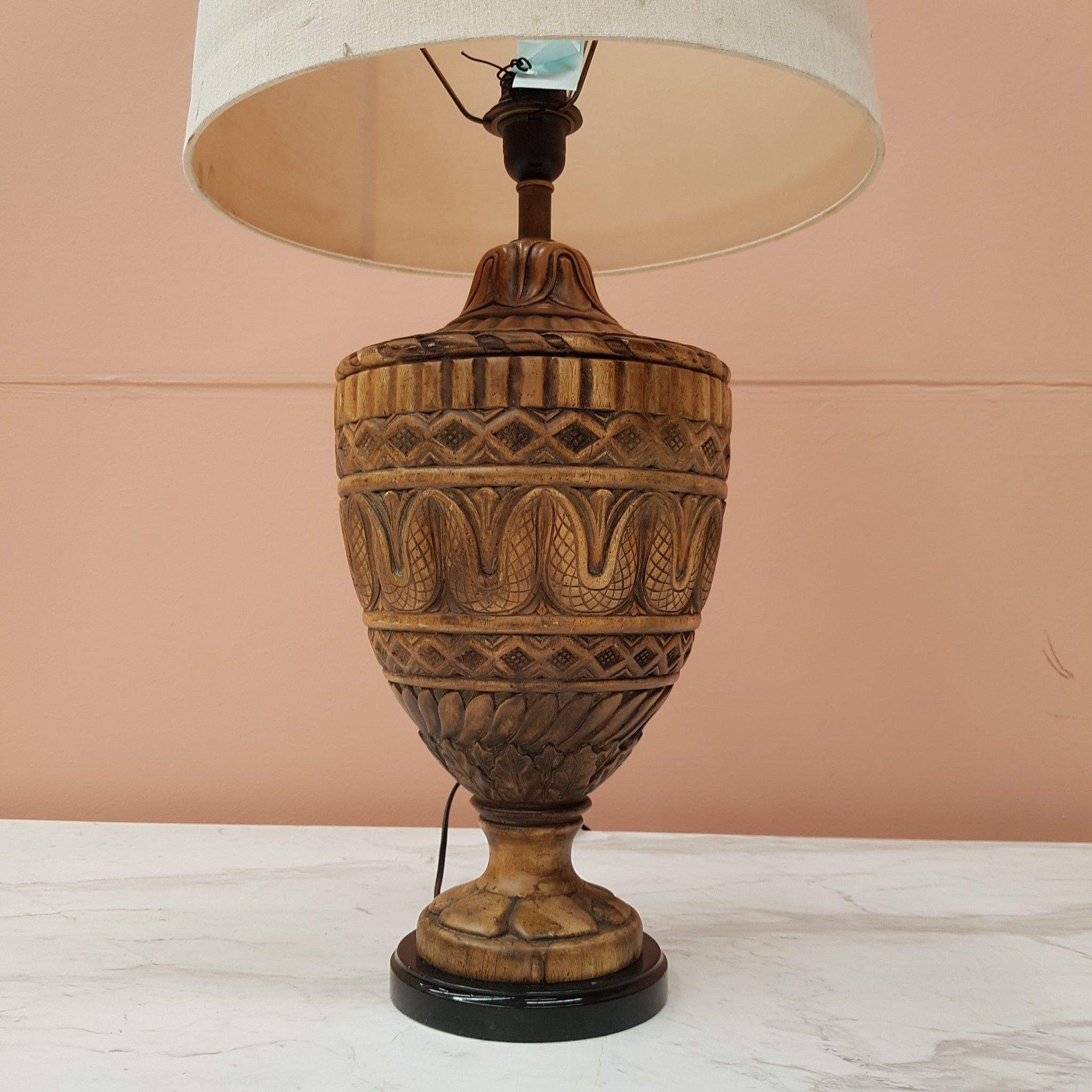 MILT052 Hand Carved wooden Lamp base Classic Chair