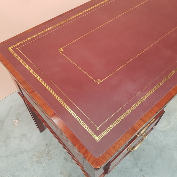 The Classic Library Desk red leather tooling