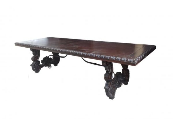 Carved trestle Dining Table TA 377