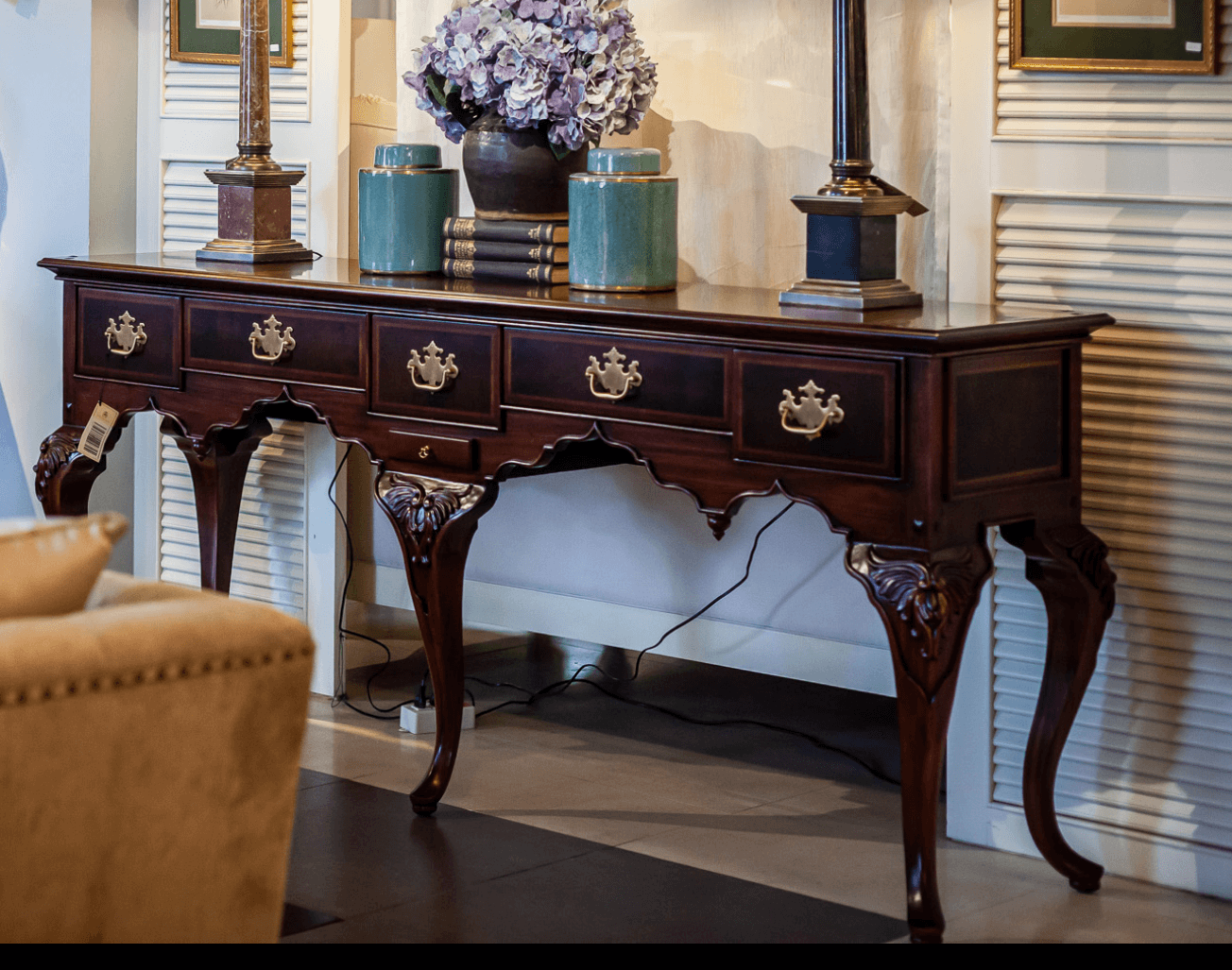 Traditional shop buffet table