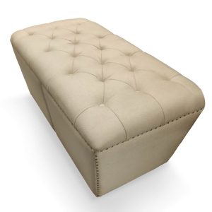 Upholstered linen Ottoman