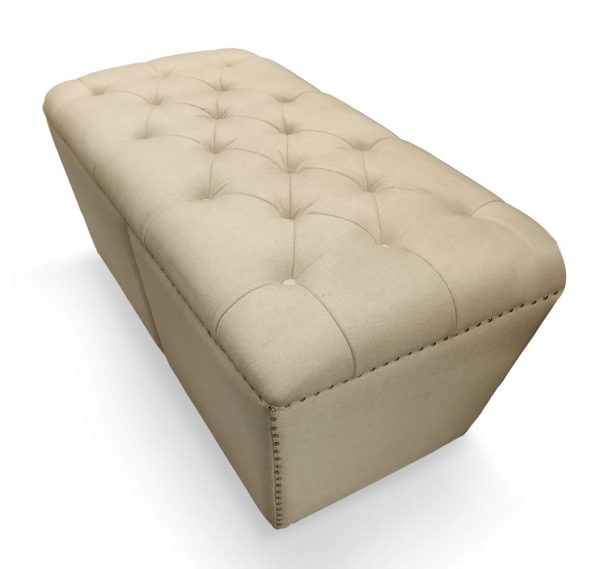 Upholstered linen Ottoman