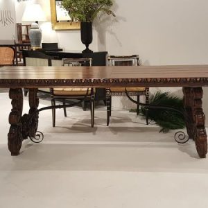 Carved trestle Dining Table TA 377