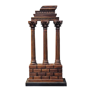 Castor and Pollux carved architectural model