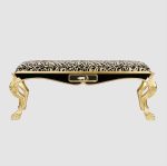 Classic Stool with gilded animal legs and black lacquer painted