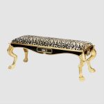 Classic Stool with gilded animal legs and black lacquer painted