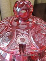 CRANBERRY CUT GLASS PUNCH SET F22