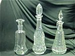 5 VINTAGE GLASS DECANTERS