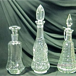 5 VINTAGE GLASS DECANTERS