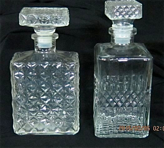 5 VINTAGE GLASS DECANTERS G7