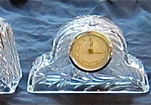 3 GERMAN CLOCKS CUT GLASS A24