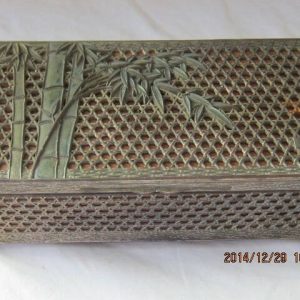 BRASS & WOODEN TRINKET BOX F14