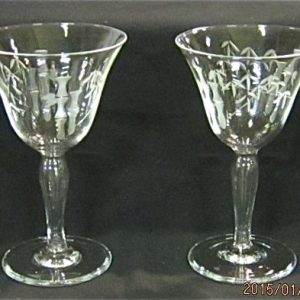 FINE ETCHED WINE GLASSES