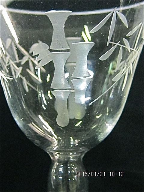 FINE ETCHED WINE GLASSES